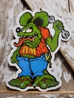 VINTAGE RAT FINK PORCELAIN SIGN OLD ED ROTH HOT ROD ENGINE STOCK DRAG RACING CAR