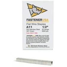 1/2" LEG x 20GA 304SS A11/T50 STAPLES 5,000ct | SSA11-12B5