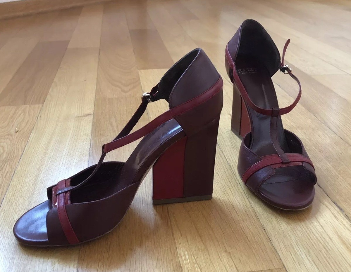 Bally High Heels Sandals Red Leather shoes Size US 8,5 EU 39  display picture 3
