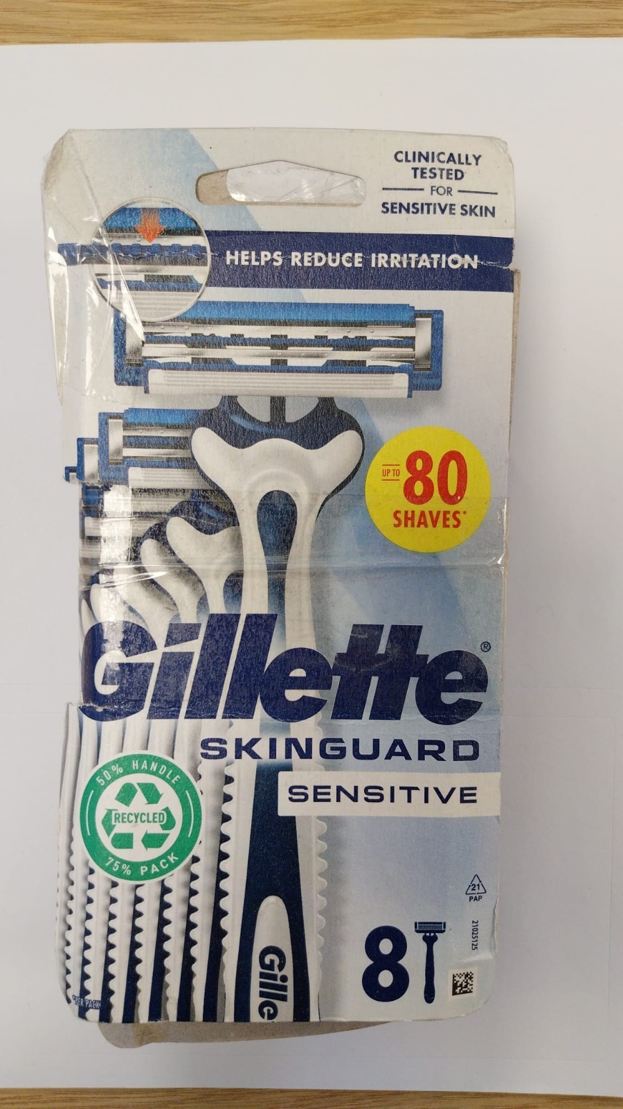 Opened Box Gillette Skinguard Sensitive Disposable Shaving Razors - 8 PACK