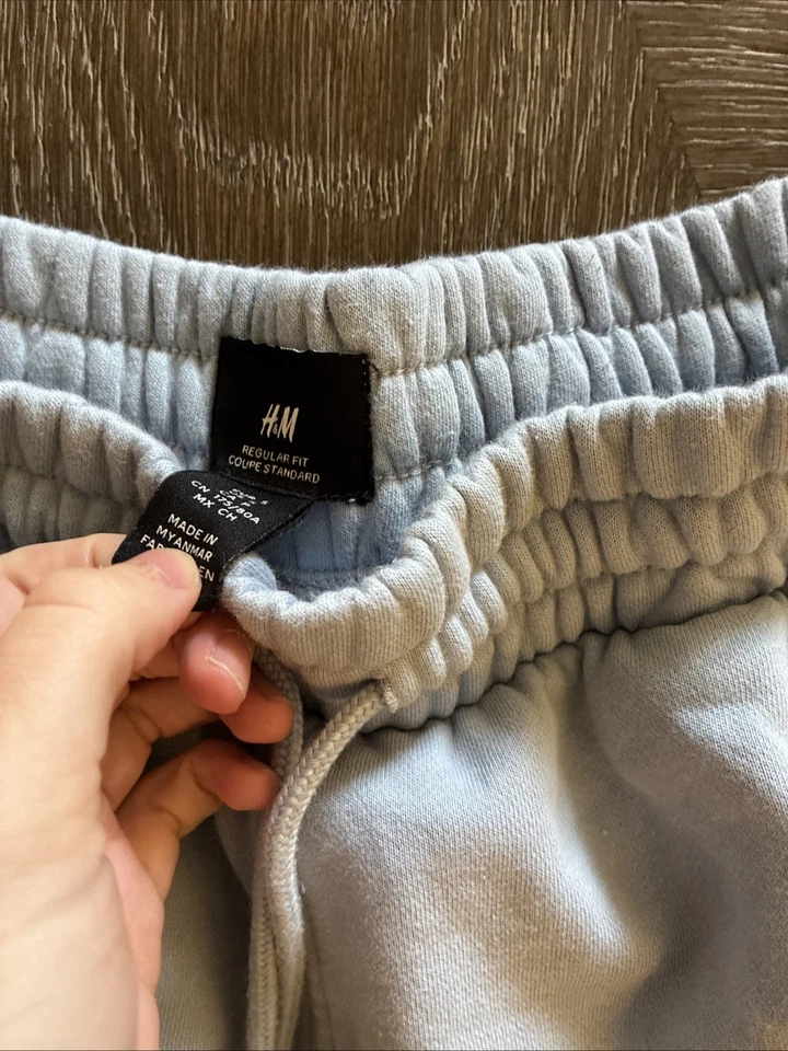 Pantalones Cortos H&M Para Hombre M Azul Claro Algodón Cordón Informales Pull On Shorts Foto 4 de 4
