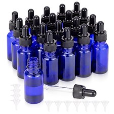 JIUWU 20-Pack 1/2 oz Glass Dropper Bottle, 15ml Tincture Bottles with Dropper...