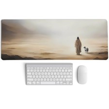 PaJiaNi Retro Jesus Religious Mouse Pad Desk Mat Christian Gift For Women 31.5x1
