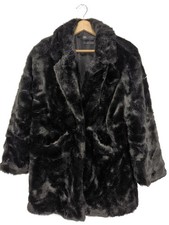 ZARA Cappotto in eco pelliccia Donna Cappotto Taglia IT 40 nero stile casual