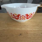 Vtg Pyrex 441 1-1/2pt Friendship Cinderella Red Orange Birds Etc. Mixing  Bowl