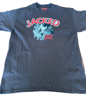 Tough Duck brown cotton Jacked mens' tee size large t-shirt jackhammer downtown