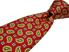 A Classic Gentleman's Tie  BURBERRYS, Made in England. Medium Red / Paisleys