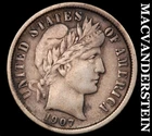 1907 Barber Dime - Scarce  Very Fine+  Better Date  No Reserve  #J9734