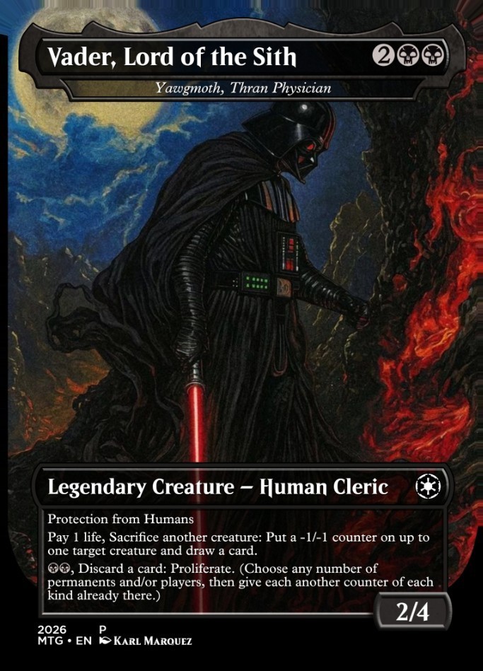 MTG Darth Vader Commander Deck Yawgmoth, Thran Physician Custom  + Tokens