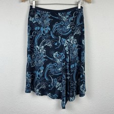 y2k merona S asymmetric hem midi skirt whimsigoth fairy grunge Floral pull on