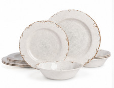 Rustic Crackle Glaze Melamine Dinnerware Set ...