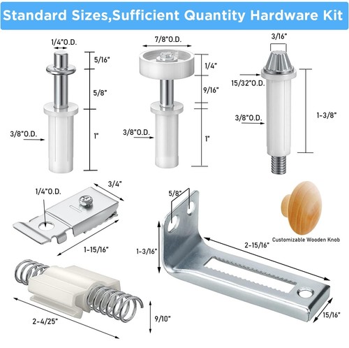 Bifold Door Hardware with Track, Bi-fold Closet Door Hardware Repair Tool Kit... - Picture 2 of 6
