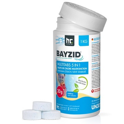 Chlor Multitabs 20g 5in1 - 1 kg - von BAYZID - für Pools Schwimmbad Chlorung