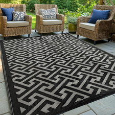 Waterproof Outdoor Rug 5X8 Ft, Reversible Plastic Straw Rug, Easy to Clean Patio