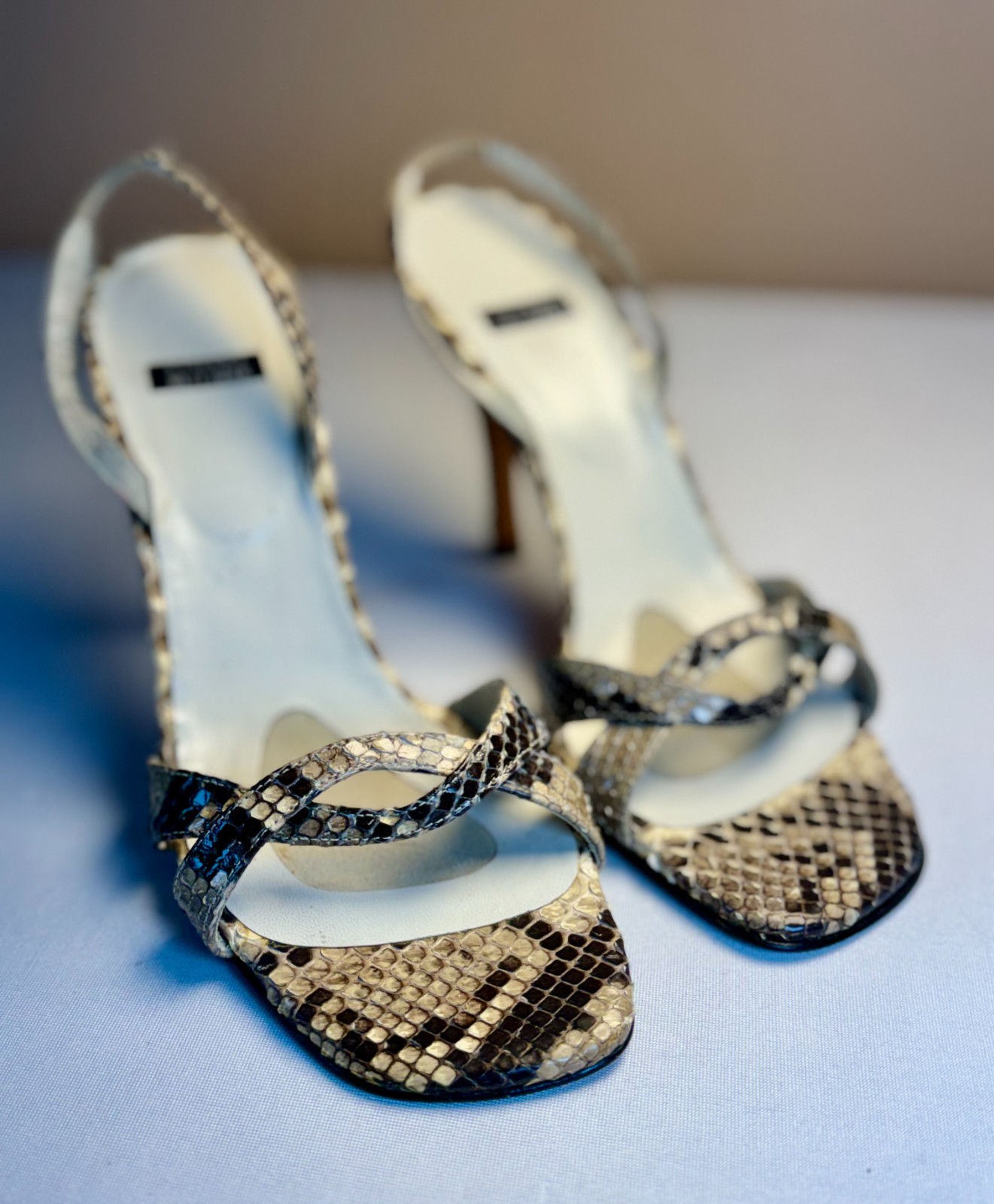 VTG Stuart Weitzman Python Slingback Heels Size 8… - image 2