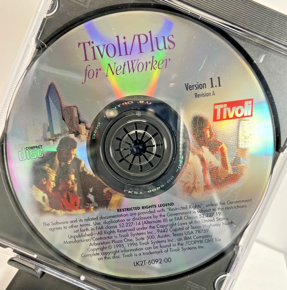 Tivoli/Plus for NetWorker v1.1 Rev A (1997) – IBM Tivoli Systems – Sealed CD-ROM - Image 2 of 4
