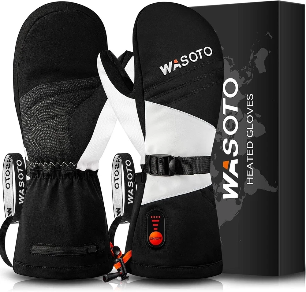 Heated Mittens Gloves for Women Men 7.4V Battery 22.2Wh Electric Rechargeable Wa