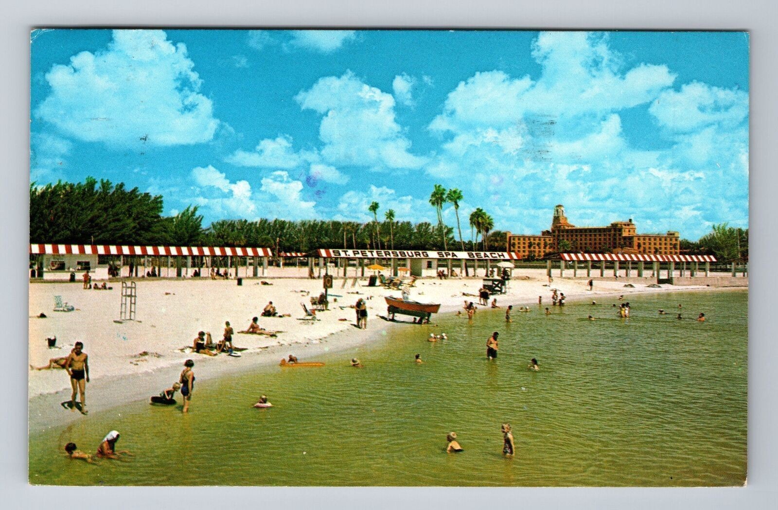 St Petersburg FL-Florida, Spa Beach, The Pier, Vinoy Hotel, Vintage Postcard