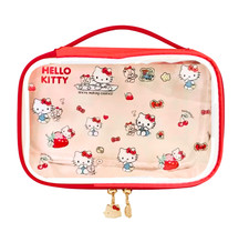 Sanrio Hello Kitty Transparent Vinyl Bag Clear Travel Case Toiletry Makeup Bag