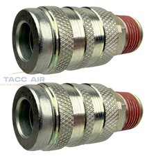 2 PC Industrial M style Air Compressor Quick Connect Coupler 3/8" NPT Male Steel