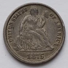 1875 Seated Liberty Silver Dime XF 10C coin