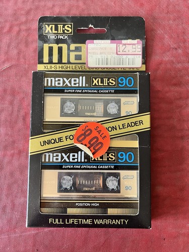 Vtg Maxell Blank Audio Cassette NOS New Lot ML2s 90 2 Pack