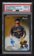 2021 Bowman Sterling Prospect Gold Refractor 44/50 Hedbert Perez PSA 10 Auto 8uc