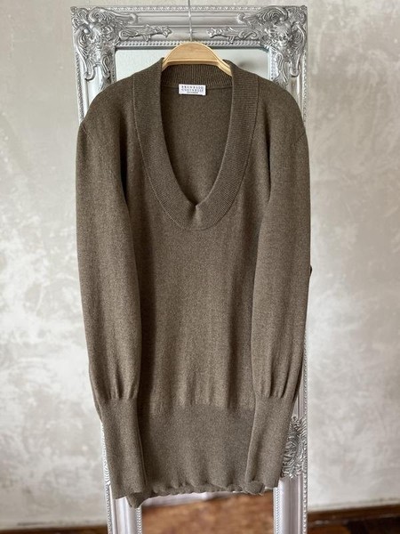Damen Brunello Cucinelli Pullover Braun Kaschmir 40