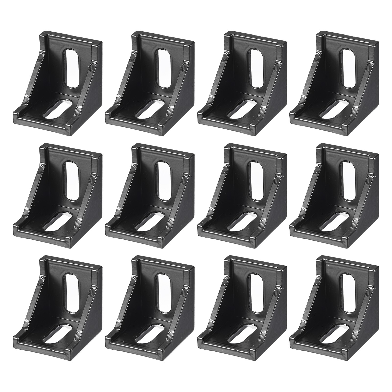 12Pcs Inside Corner Bracket Gusset 38x38x35mm 4040 Angle Connectors Black