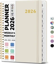 2026 Planner, Weekly and Monthly Calendar Planner Book, January 2026 - December 