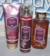 AUTUMN DRIVE FRAGRANCE MIST, Wash  BODY CREAM 8 OZ BATH BODY WORKS 3 PC SET