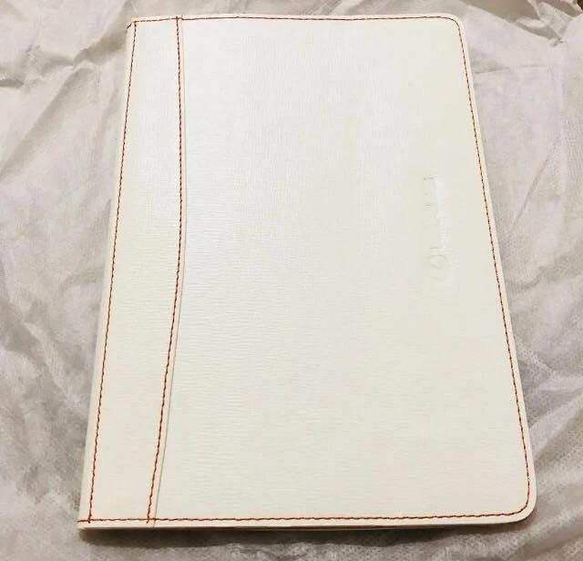 LEXUS custodia in vera pelle iPad Mini bianca arancione interna OEM rara nuova - Immagine 2 di 4