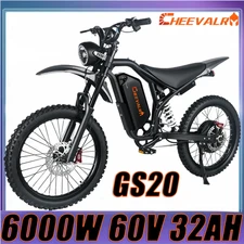 6000W Electric Dirt Bike CHEEVALRY GS20 Adults 60V 32AH Battery 90KM Range Ebike