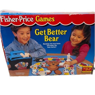 Vintage Fisher Price Games Get Better Bear Doctor Bag Game Pretend Play Dr. COMP
