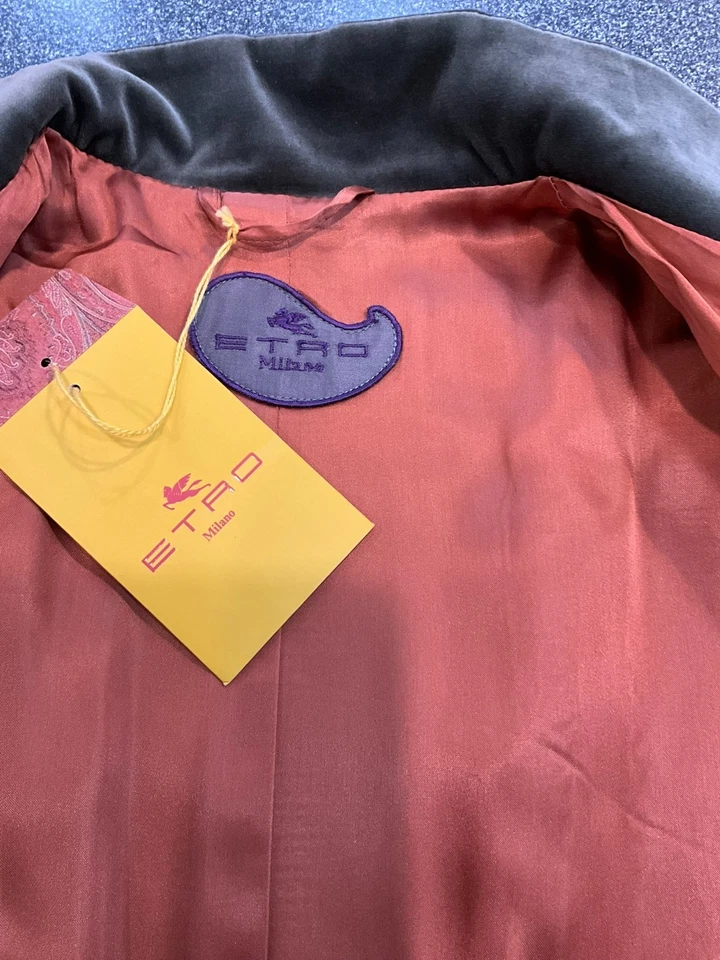 Abrigo largo para mujer Etro Milano mezcla de lana jacquard estampado geométrico Italia Foto 4 de 4