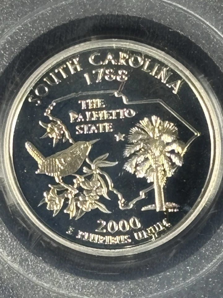 2000-S Silver Proof South Carolina State Quarter-PCGS PR69DCAM Classic America - Image 3 of 4