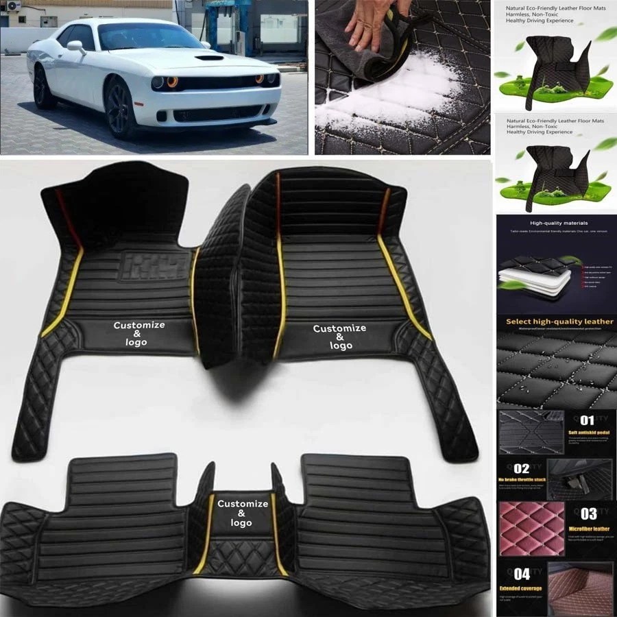 For Dodge Challenger Car Floor Mats Carpets Cargo Liners Custom All Weather - Image 2 of 4