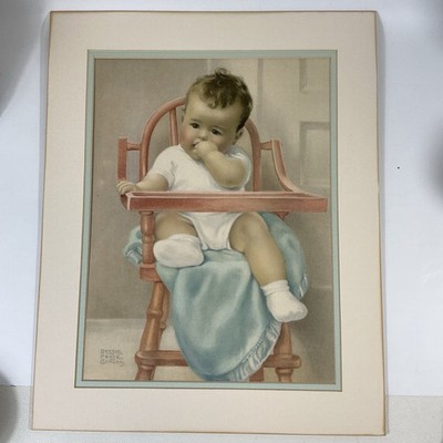 Vintage Bessie pease gutmann His Majesty Litho Copy Of Print No Frame As-is