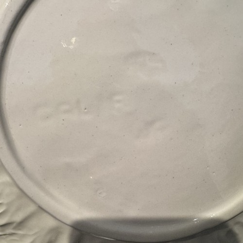 Vintage California Pottery Large Cabbage Leaf Platter Bowl Cottagecore 14.5 in - Picture 7 of 12
