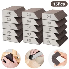 15pcs Sanding Sponges Set Washable Reusable Sanding Block 60/80/120/180/220 Grit
