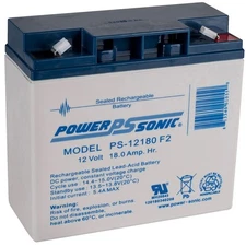 Power-Sonic POWER SONIC PS-12180-F2 12 Volt 18ah Sla Battery With F2 Terminal