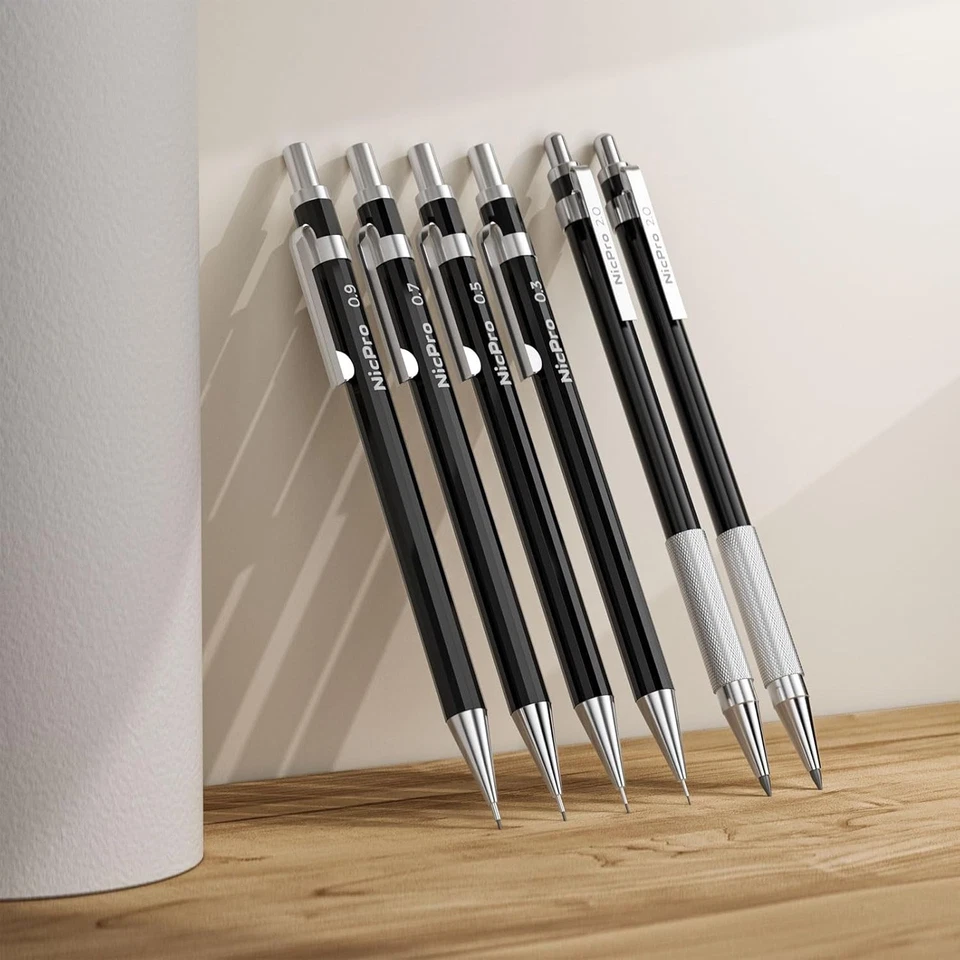 Juego completo de 33 piezas de lápices mecánicos con estuche de cuero Foto 4 de 4