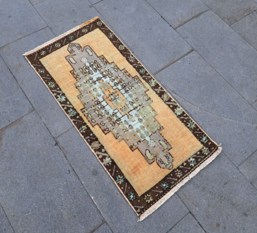 Piccolo tappeto turco, regalo di Pasqua, tappeto fatto a mano, tappeto zona oushak, 1,6 x 3,2 piedi - Foto 1 di 17