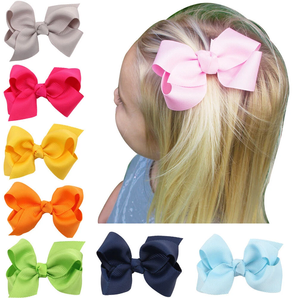 3 INCH BIG BOWS HAIR CLIP PIN ALLIGATOR CLIPS GROSGRAIN RIBBON BOW