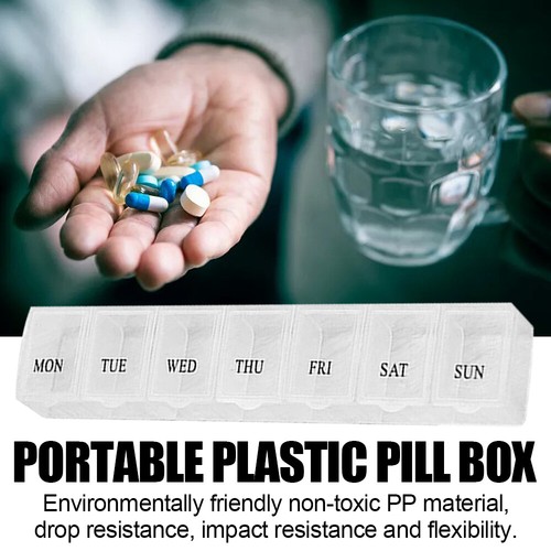 7 DÍAS GRANDE CAJA DE PÍLDORAS SOPORTE TABLETA ORGANIZADOR DISPENSADOR ALMACENAMIENTO VITAMINA - Imagen 14 de 40