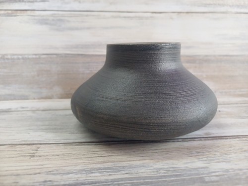Contemporary Ceramics Studio Pottery Small Handmade Vase Matt Black Wabi Sabi - Picture 5 of 10