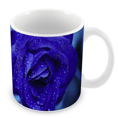 Tasse Keramik Becher Rosa Farbe Blau Blume Taubedecke Blume Hintergrund