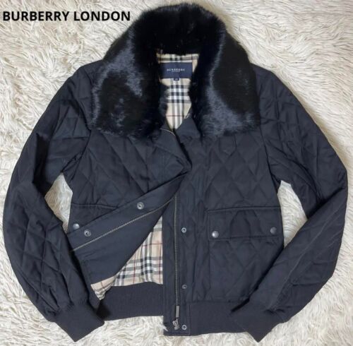 Women's BURBERRY LONDON Quilted Jacket w/Rabbit fur Asian Fit 40 (US Size M) - Picture 1 of 9