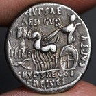 Aemilius Scaurus Denarius Ancient Roman Republic Silver Coin 58Bc Cabinet Toning