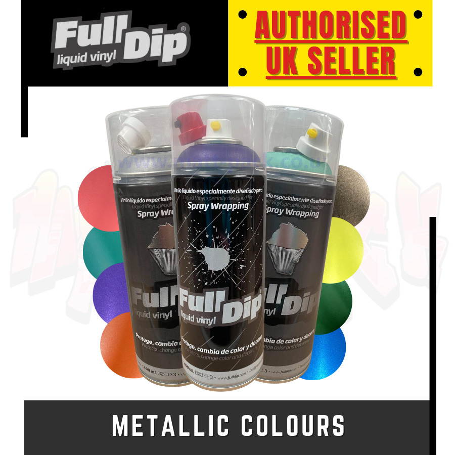 FullDip 400ml Aerosol METALLIC Peelable paint. Spray / Liquid Wrap